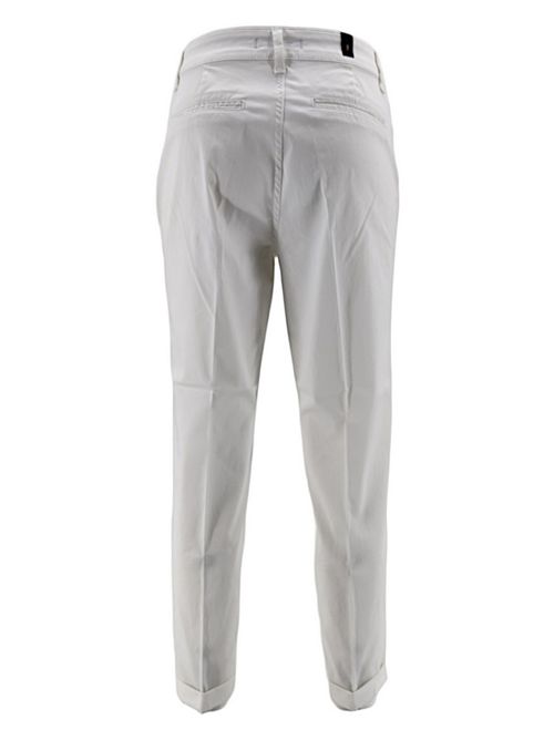 Women's chinos style trousers in white cotton gabardine Atelier Cigala's | 344-GS12001